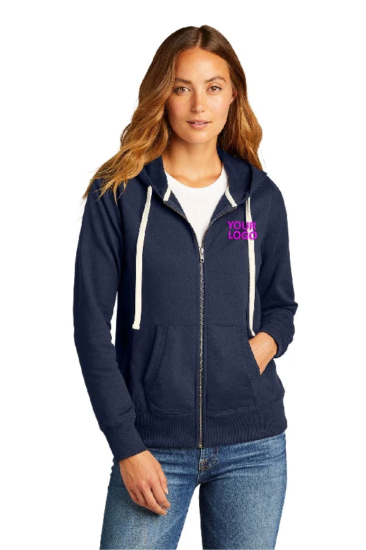 District Women's Re-Full-Zip Hoodies, True Navy