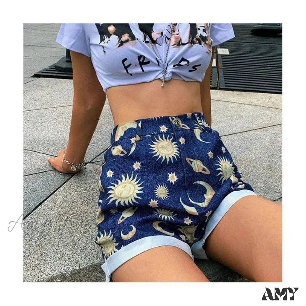 Amy Fashion - Fit Planet Printed Pattern Shorts