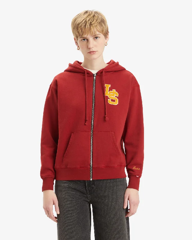 Heritage Zip Hoodie in Sundried Tomato