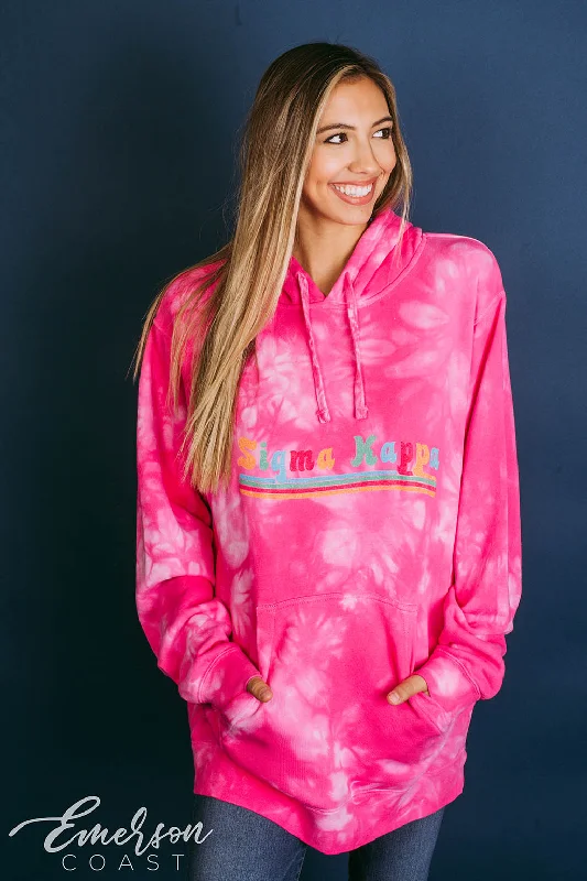 Sigma Kappa Multicolor Crystal Wash Hoodie