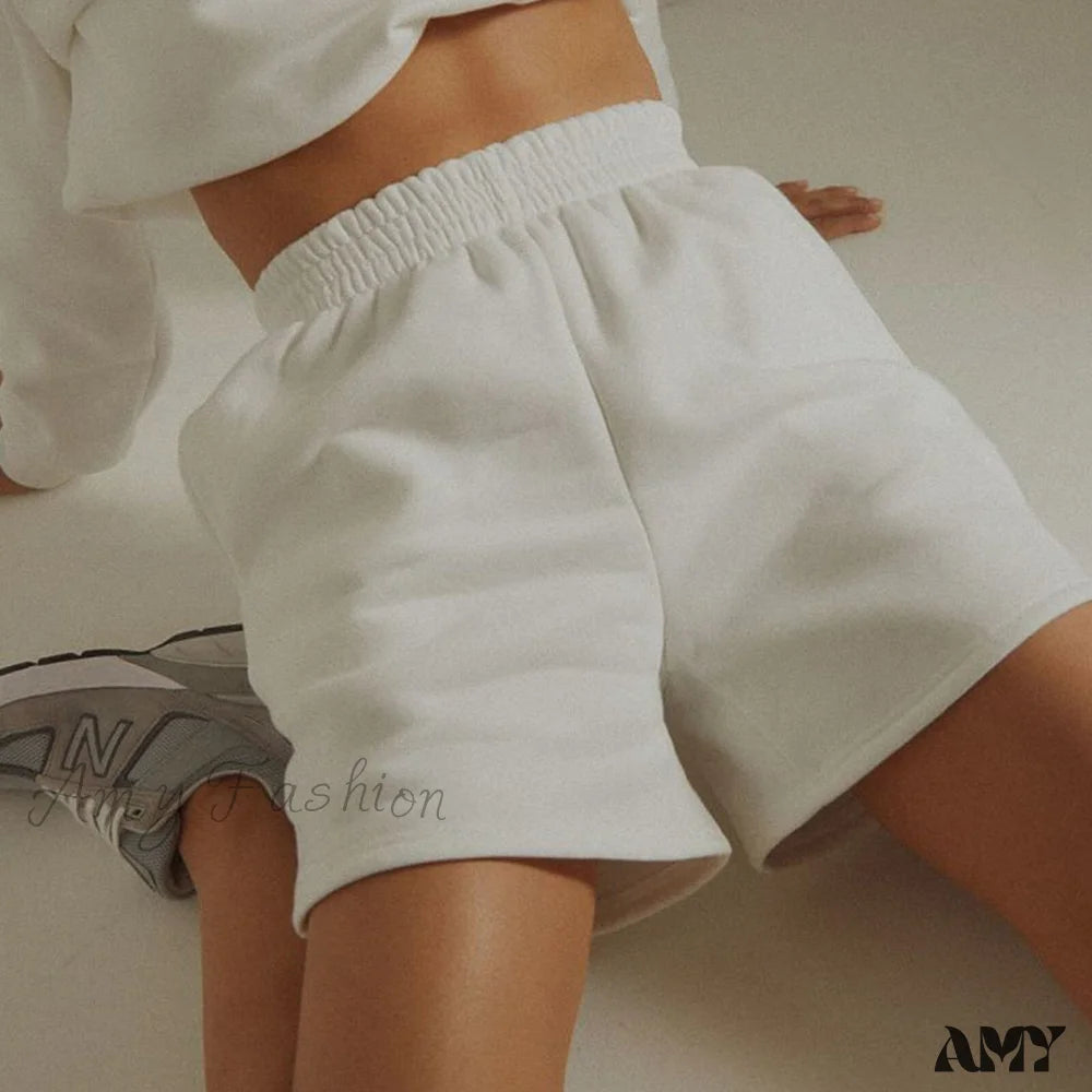 Amy Fashion - Solid Casual Sport Shorts