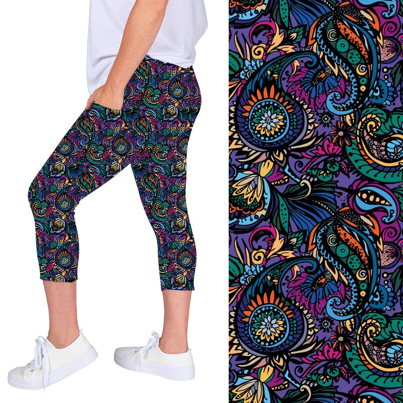 Paisley Path Deluxe Pocket Capri