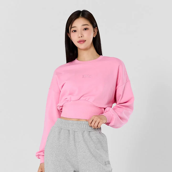 Wide Banding Crop Sweatshirts