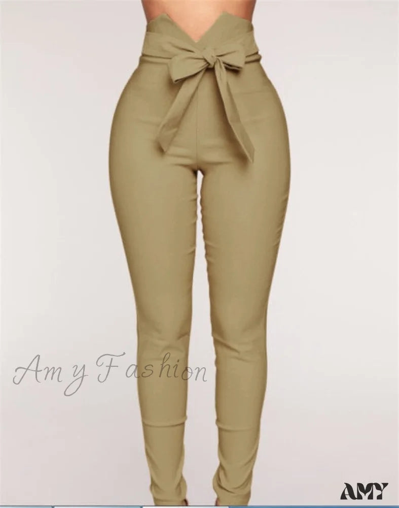 Amy Fashion - High Waist Casual Pants