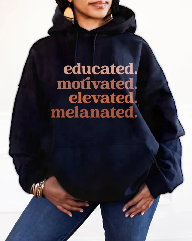 Educated Motivated Elevated Melanated Long Sleeves Hoodie