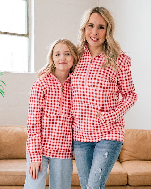 Ampersand Ave Ladybug Picnic HalfZip Sweatshirt - Adult & Youth FINAL SALE