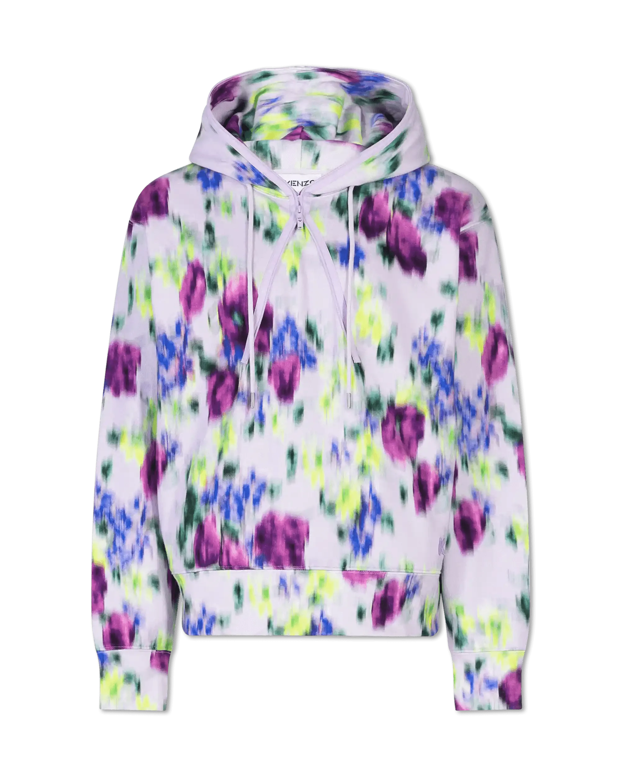 Blurred Floral Printed Hoodie