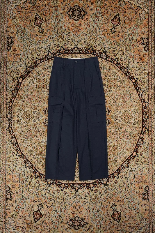 PIN TUCK CARGO PANTS (NAVY)