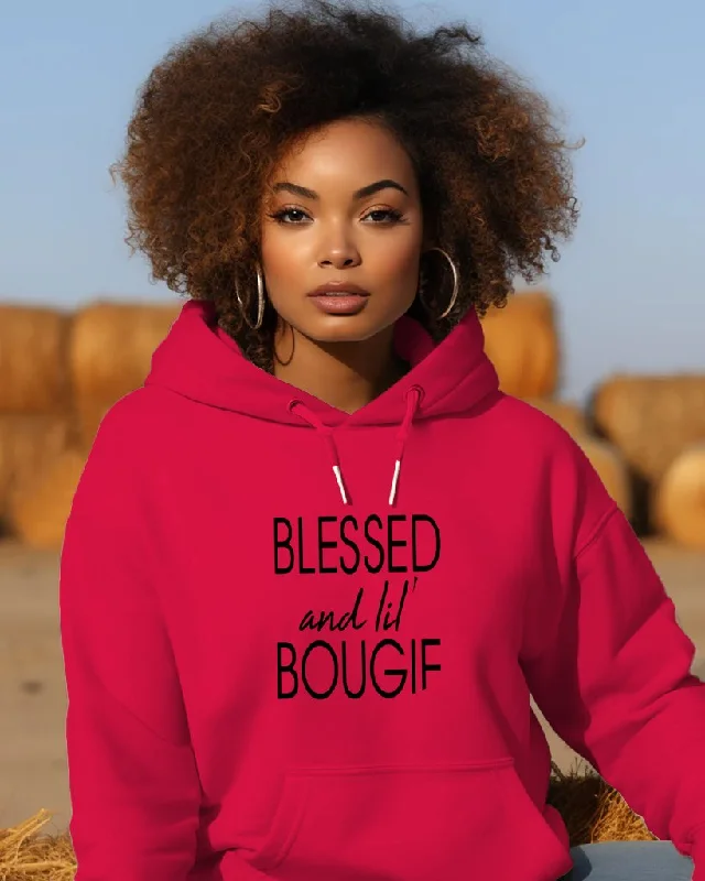 Blessed and a Lil Bougie Long-sleeved Hoodie