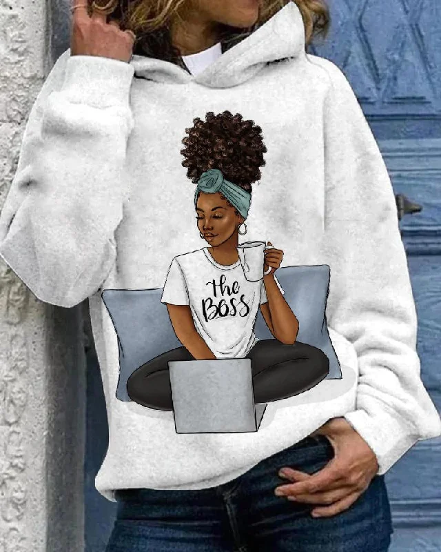 Sofa Boss Black Women's Long Sleeve Hoodie