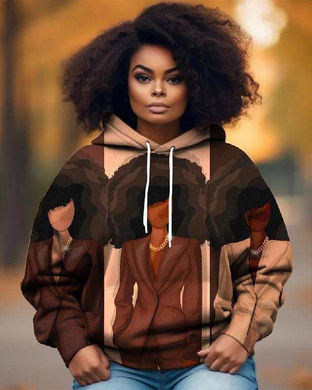 Melanin Woman Long-sleeved Hoodie