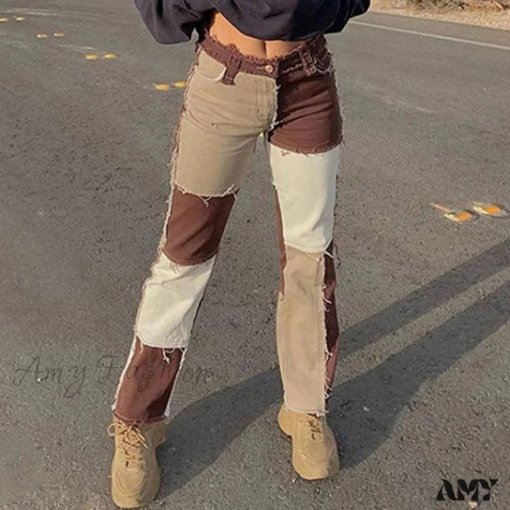 Amy Fashion - Casual Hip Hop High Waist Loose Straight Pants