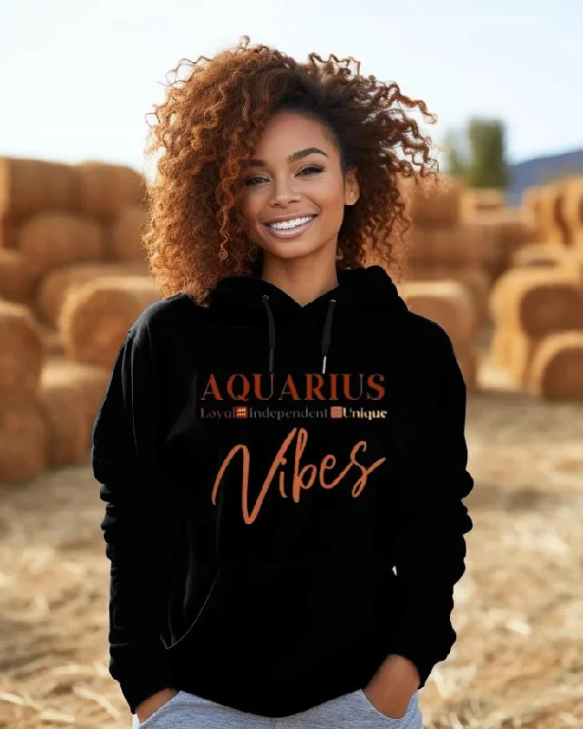 Aquarius Vibes Letter Long-sleeved Hoodie