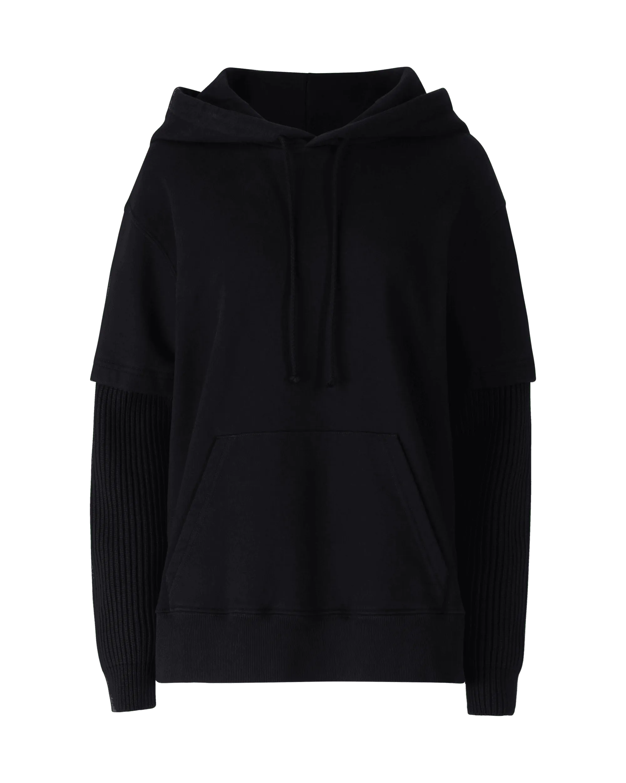 Ribbed Sleeve Hoodie