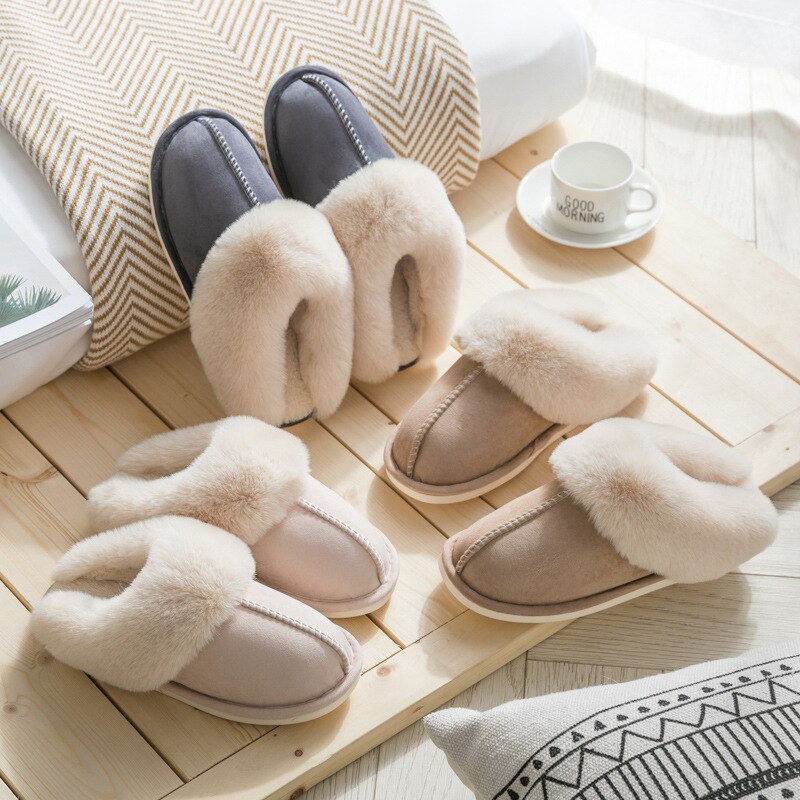 Luxury Faux Fur Suede Slippers