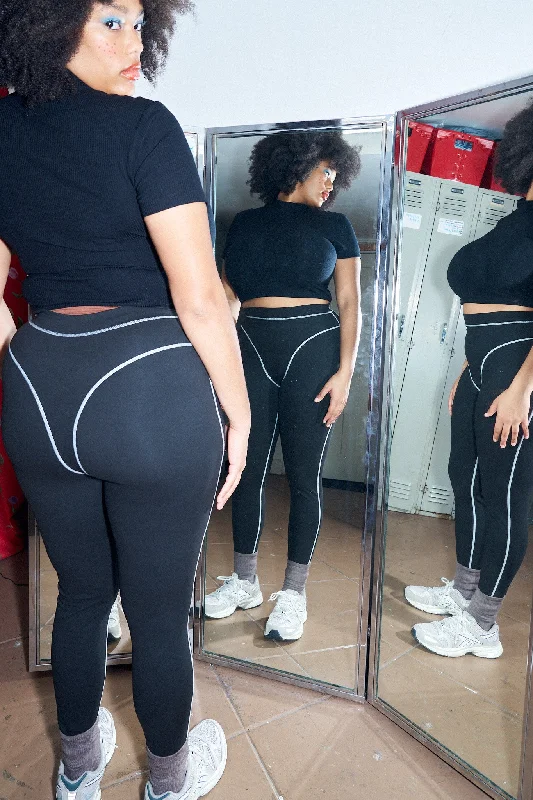 Black Thong Yoga Leggings