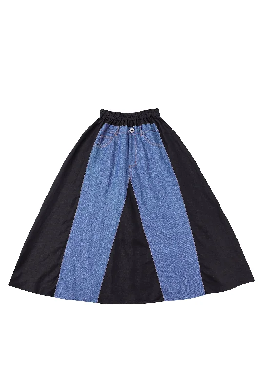 Black & Blue Jeans Skirt