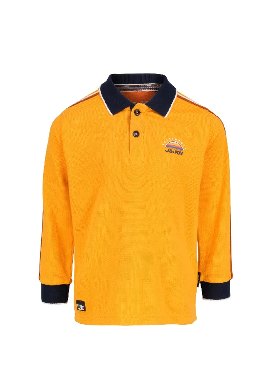 Polo garçon longues manches jaune avec logo Yosemite à l'arrière