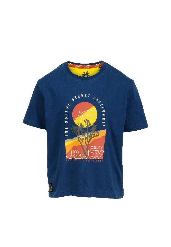 T-shirt garçon bleu motif devant