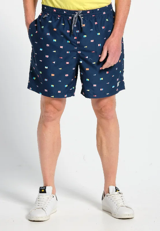 Short de bain homme avec imprimés drapeaux