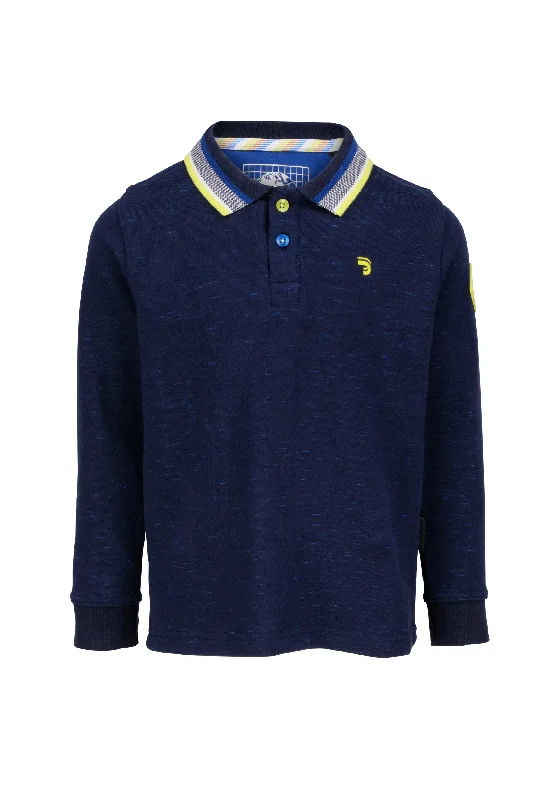 Polo garçon bleu avec imprimé Great Lakes