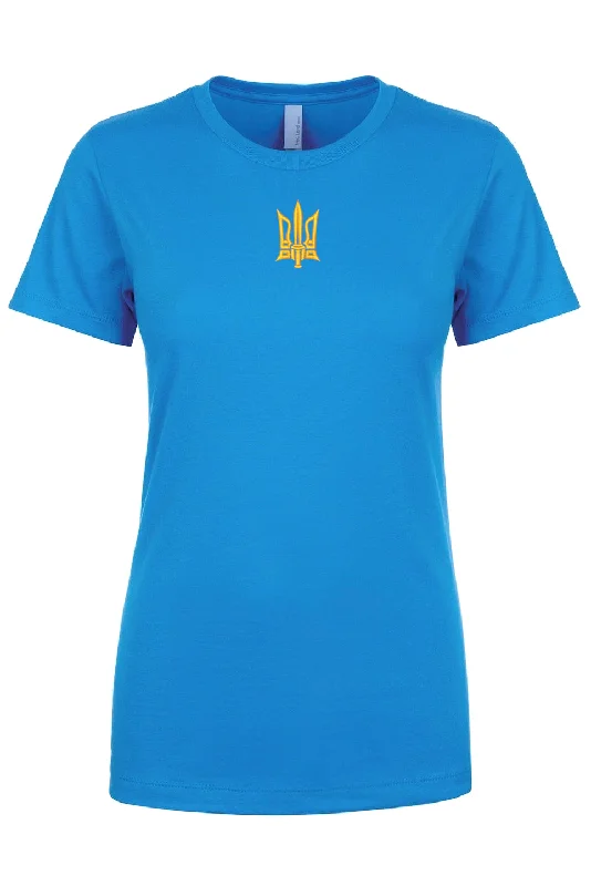 Female fit embroidered t-shirt "Tryzub"