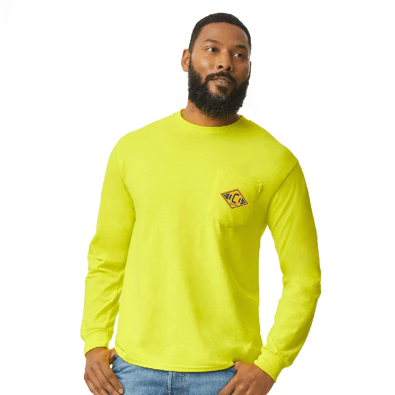 Gildan Adult Ultra Cotton Long-Sleeve Shirt With Pocket, Full Color