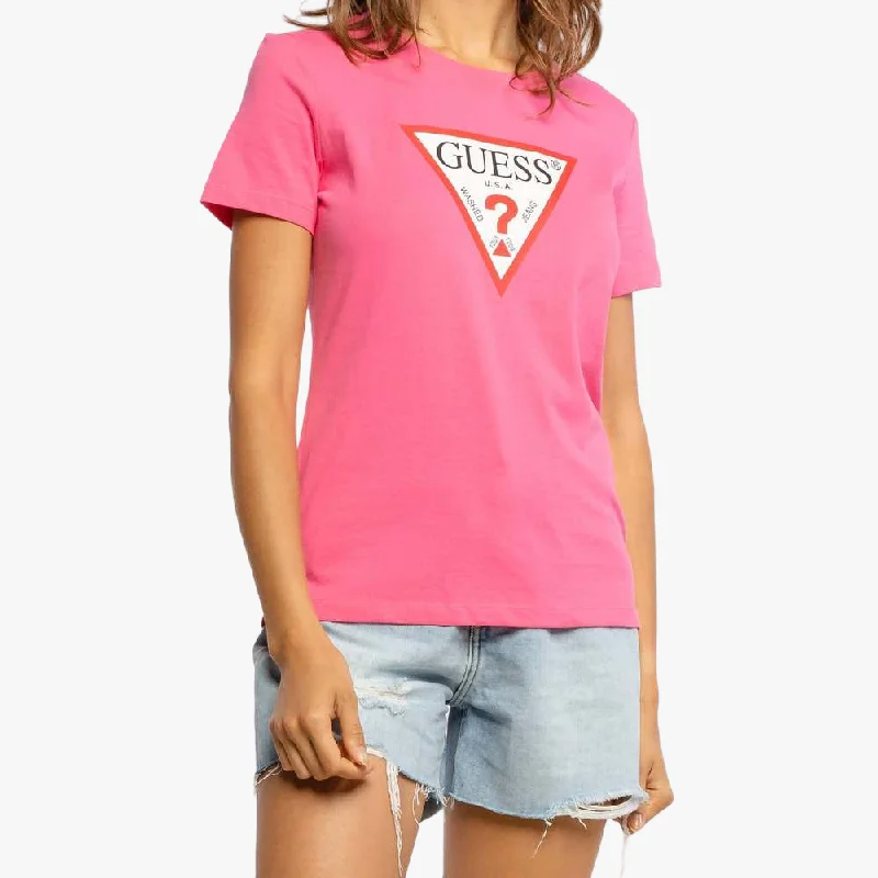 Guess Womens Original Short Sleeve Tee Pink