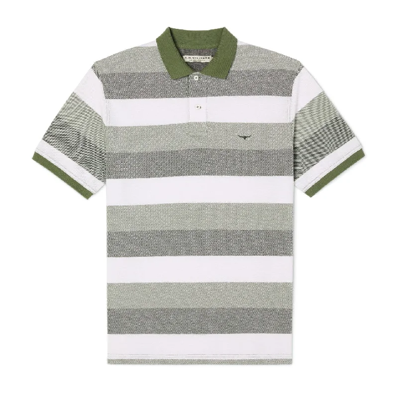 RM Williams S22 Rod Pique Stripe Polo