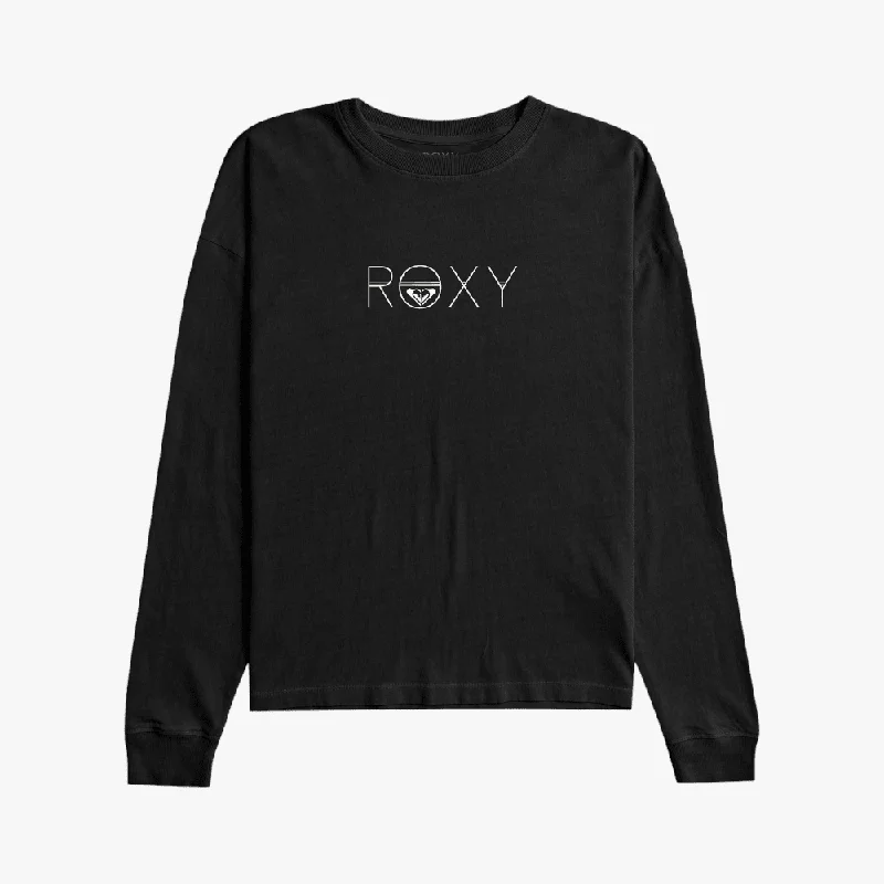 Roxy Womens Sparkle Evening Rainbow Foil Long Sleeve Tee Black