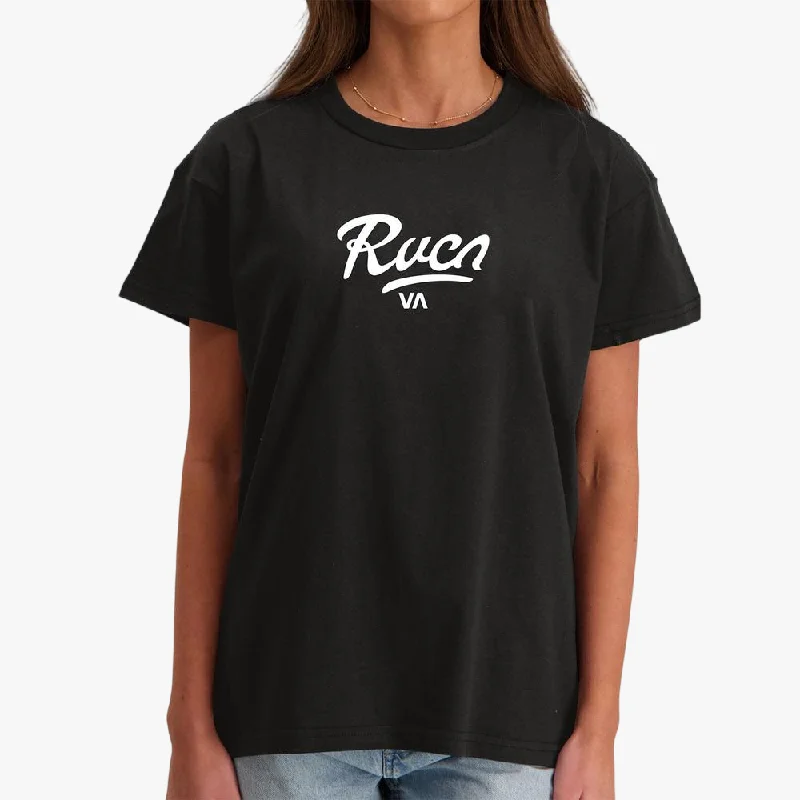 Rvca Womens Decca Short Sleeve Tee Black