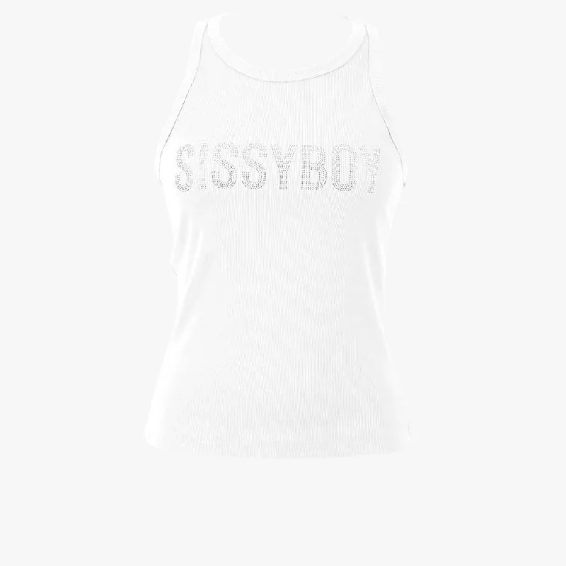 Sissy Boy Rib Race Vest Bling Logo White