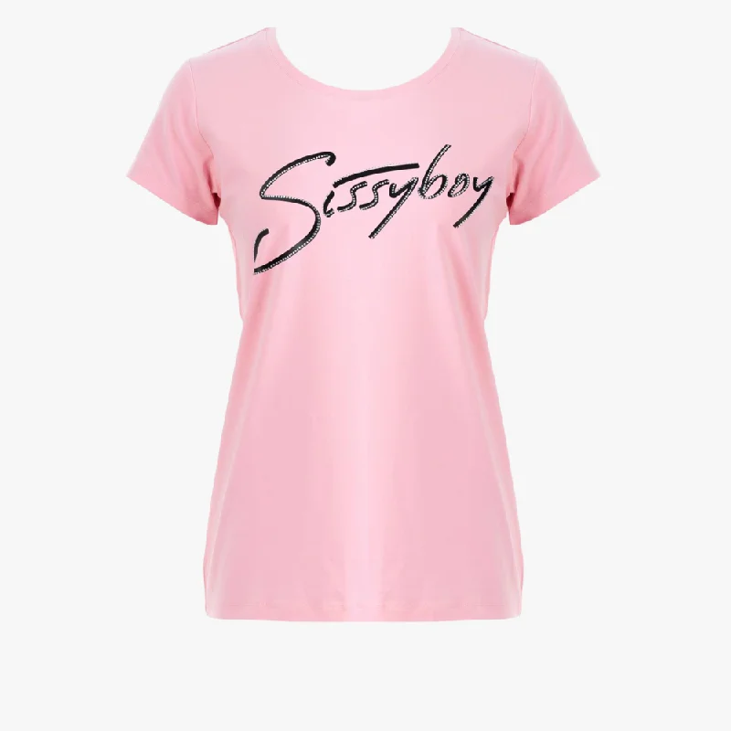 Sissy Boy Womens Multi Technique Short Sleeve Tee Bubbglegum Pink