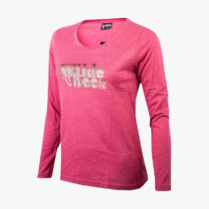 Wildebees Womens Heart Long Sleeve Tee Aragon Mel