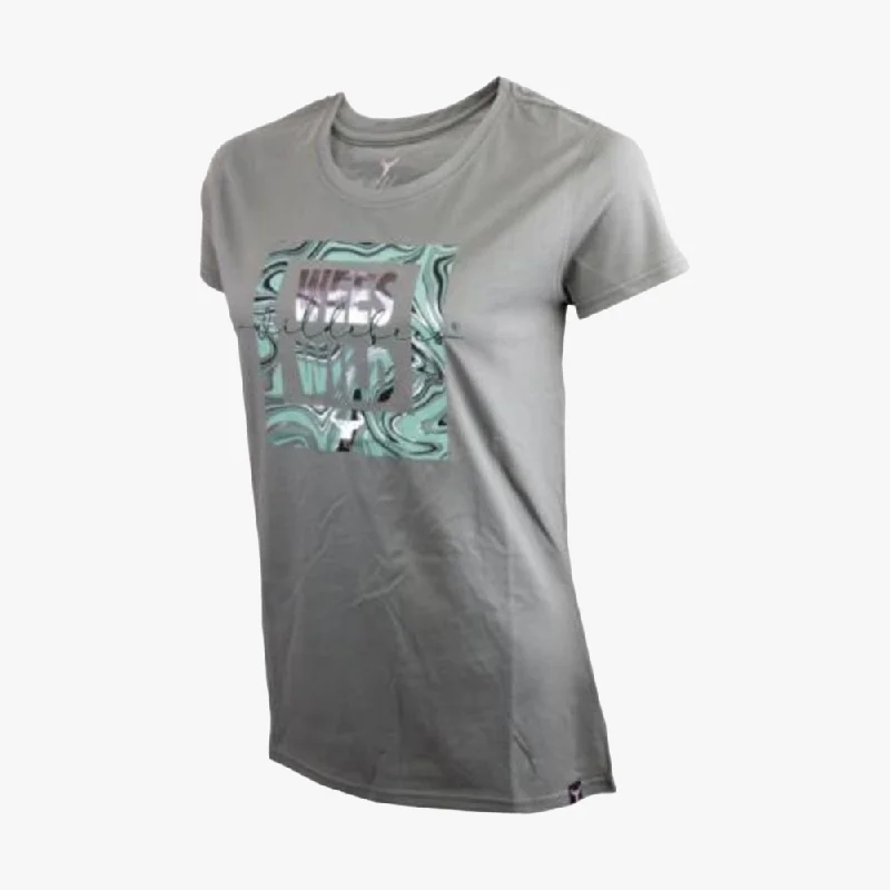 Wildebees Womens Marble Frame Short Sleeve Tee Sage Leafe