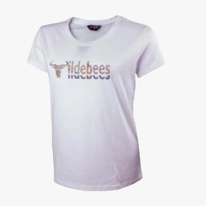 Wildebees Womens Thorn Glitter Short Sleeve Tee White