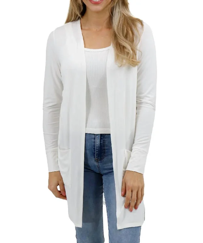 Casual Day Cardigan In Ivory