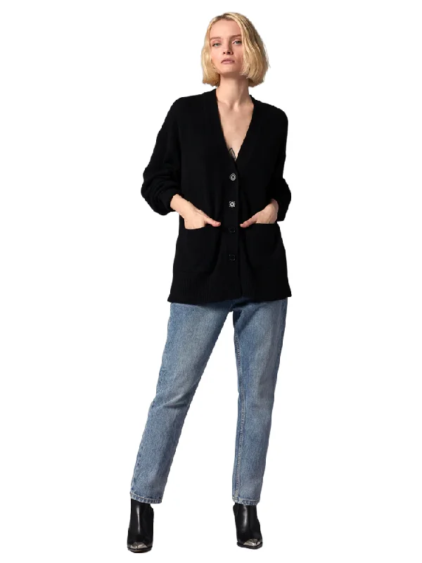 Clemence Cashmere Cardigan - True Black