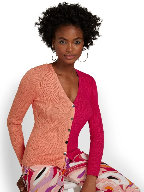 Colorblock Ribbed Cardigan