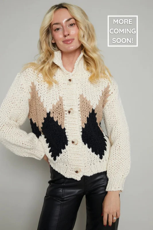 Corinne Diamond Knit Cardigan