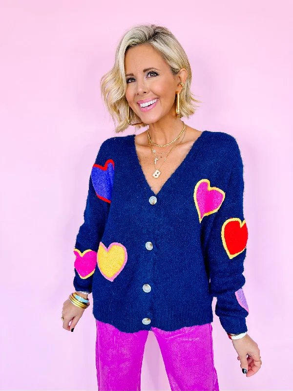 HEART TO HEART CARDIGAN - NAVY