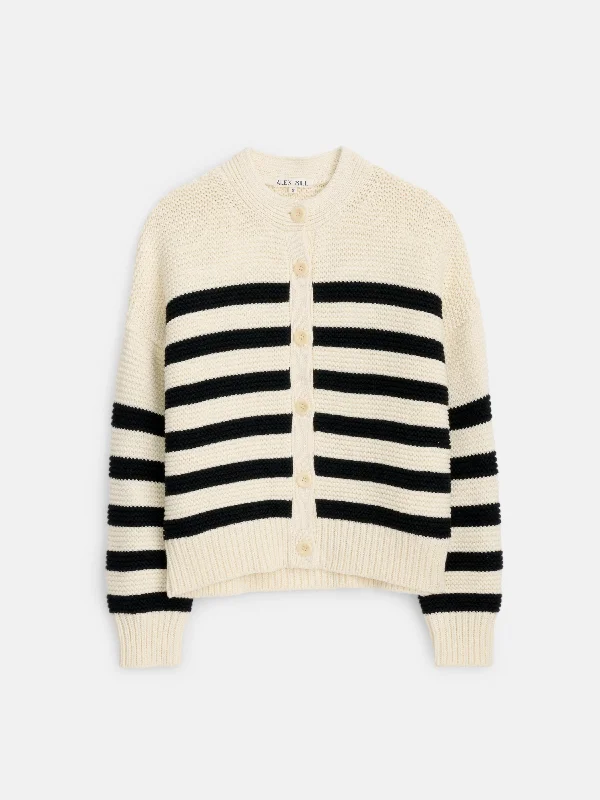 Nico Striped Cardigan In Cotton