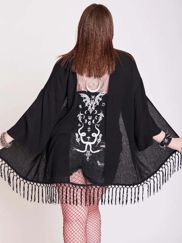 Embroidered Bat Kimono