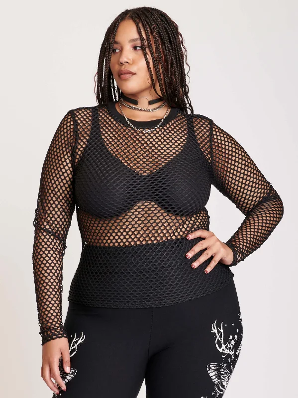 Fishnet Long Sleeve Top