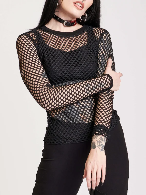 Fishnet Long Sleeve Top