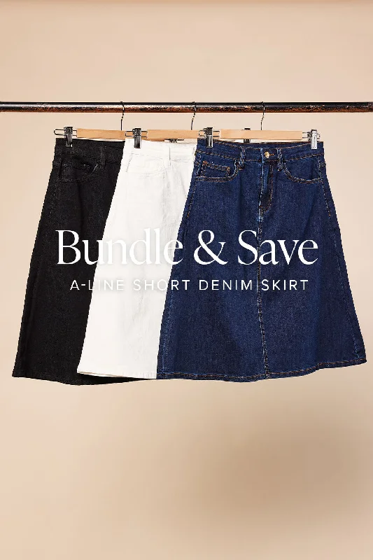 The Denim Short A-Line Skirt Bundle