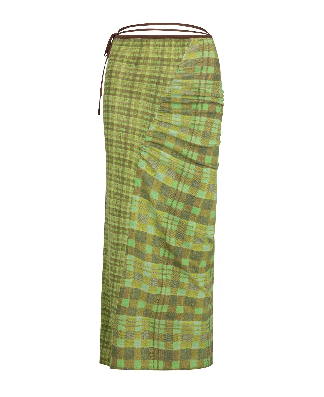 ISOLA CHECK WRAP SKIRT