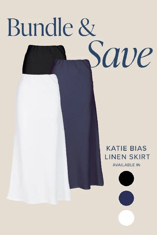 The Katie Bias Cut Linen Skirt Bundle