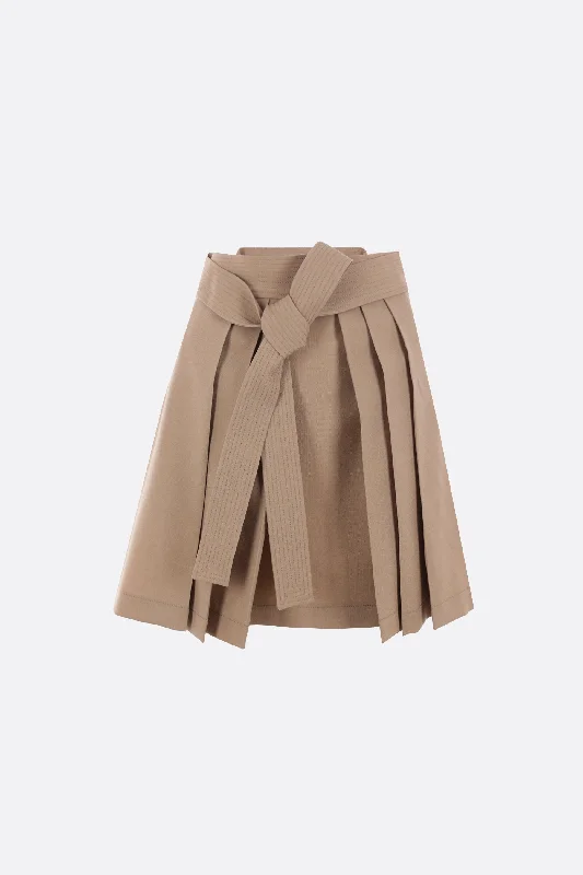 wool pleated miniskirt