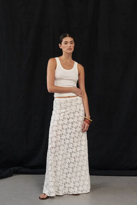 LOULA WHITE LACE SKIRT